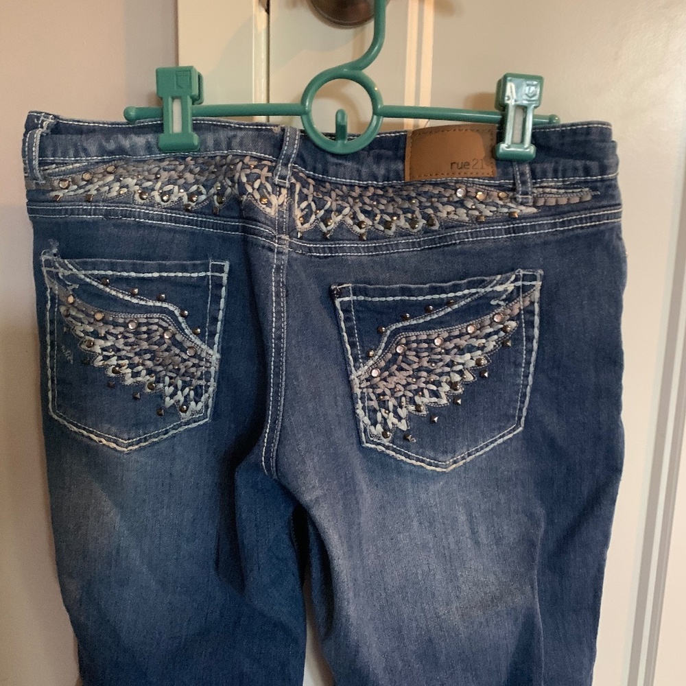 Rue 21 Embellished Denim Capris